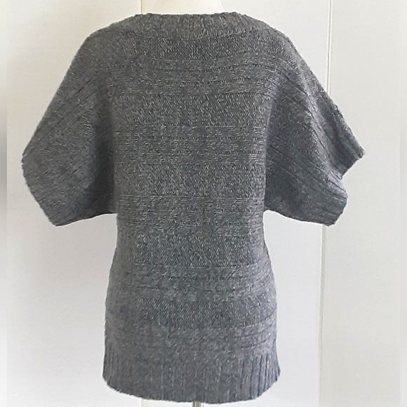 XXI Gray Marled Cable Knit Short Sleeve Pullover Sweater Sz M - Picture 5 of 7
